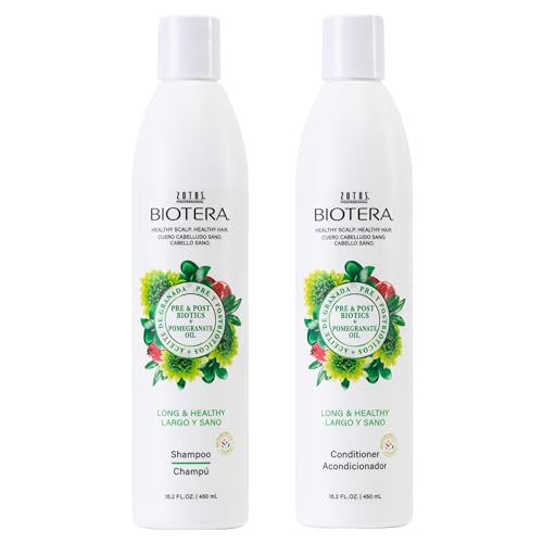 Biotera Strengthening Shampoo & Conditioner Set 15.2 Fl Oz for Long Hair - Vegan, Color Safe