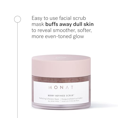 MONAT Berry Refined Scrub¢â - Perfecting Exfoliator Mask with Skin-Brightening AHAs and Cranberry Seeds, 87ml