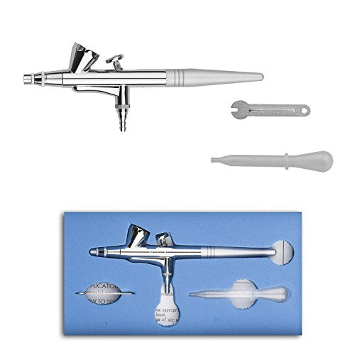 Pinkiou Airbrush Gun Mini Makeup Air Brush Spary Gun 0.4mm Needle and Nozzle For Make up Face Eyebrow Nail Temporary Tattoo (single gun)