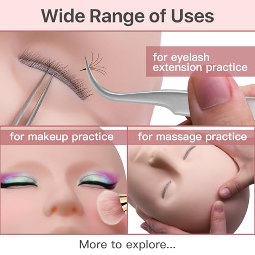 Lash Practice Mannequin Head with 3 Lash Layers for Eyelash Extension Training