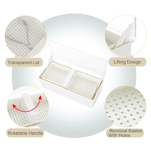 Nail Tool Sterilizer Box with Tray - White, for Nail Art Accessories & Tools