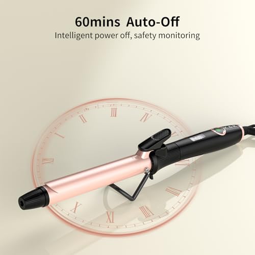1 Inch Ceramic Curling Iron with Dual Voltage & LCD Display
