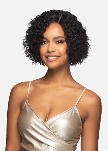 Vivica A. Fox DIONE Natural Short Deep Wave Wig with Side Part - HD Lace, 10 Inches, Remy Human Hair - Variation: Natural