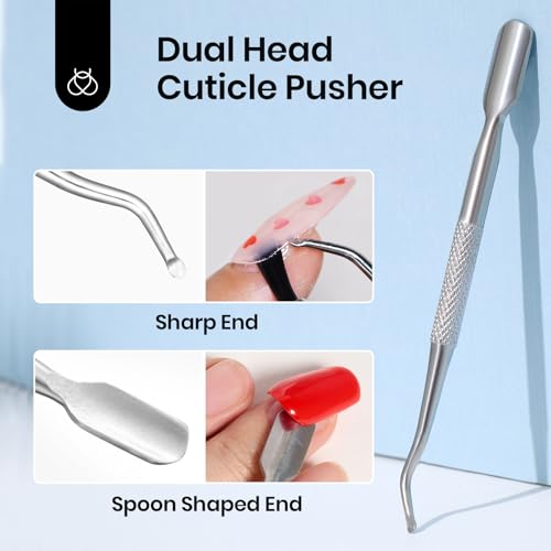 Beetles Nail Glue Remover with Cuticle Tool, 1 Pcs 20ml Press on Nail Remover Non-Acetone Adhesive for False Nail Tips Gentle Formula Not for U v Nail Glue Gel