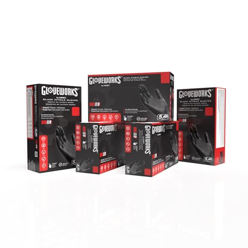 Black Nitrile Disposable Gloves - 5 Mil, Medium, 5 Boxes of 100 (Variation of THIS listing: Black / Medium / 500)