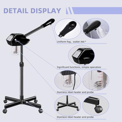 Facial Steamer Professional on Wheels - Medium FS-02 Black