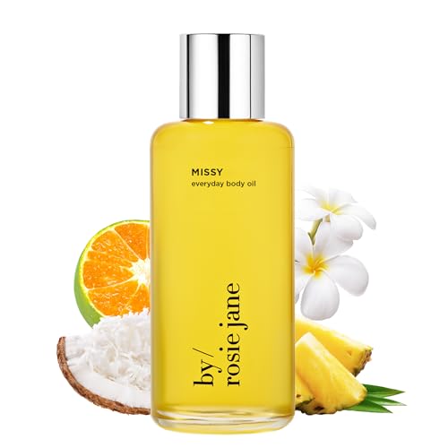 By Rosie Jane Everyday Body Oil (Missy) - Frangipani & Green Mandarin Scented Body Care with Sunflower, Olive & Rosehip Seed Oil to Hydrate and Nourish Dry Skin (5 fl oz)