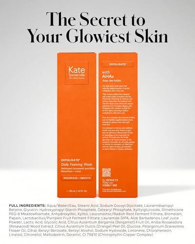 Kate Somerville ExfoliKate Cleanser 1.7 Fl Oz - Gentle Foaming Facial Wash for All Skin Types