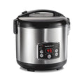 Programmable Rice Cooker & Food Steamer 14 Cups with Rinse Basket - Black & Stainless Steel