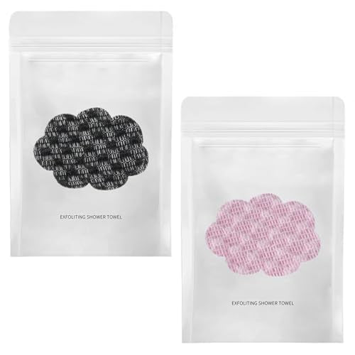 Exfoliating Shower Towel, Premium Scrub Wash Cloth for Body Face, Deep Exfoliating, 2-in-1 Exfoliating Washcloth with 2 Sides for All Skin Types (2PCS)