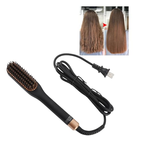 Electric Beard Straightening Comb Multifunctional Beard Straightener Brush Men Hair Styling Tool (US Plug)