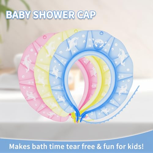 Baby Bath Visor Silicone Shower Cap - Leak-Proof, Adjustable & Tear-Free Fit for 24+ Months