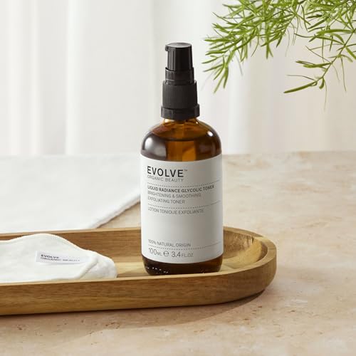 Evolve Organic Beauty Liquid Radiance Glycolic Toner - Natural Exfoliating Skin Care, 3.4 fl oz