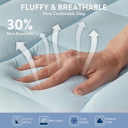 King Cooling Mattress Topper Gel-Infused Memory Foam Bed Pad