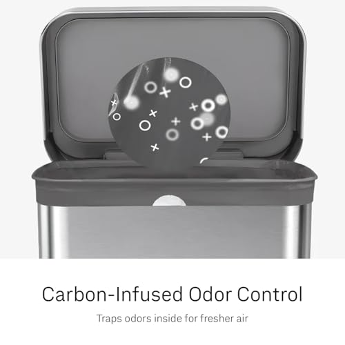 simplehuman Code Q 200 Count Odorsorb Custom Fit Trash Bags - Drawstring, Extra Thick, 50-65L, 50% PCR Plastic, Mess-Free Dispense