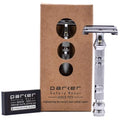 Parker 66R Butterfly Safety Razor Chrome 1 Pack - Medium Aggression, Includes 5 Blades
