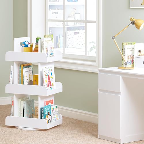 Kids Rotating Bookshelf Tower - Spinny Bookcase for Toddlers & Storage