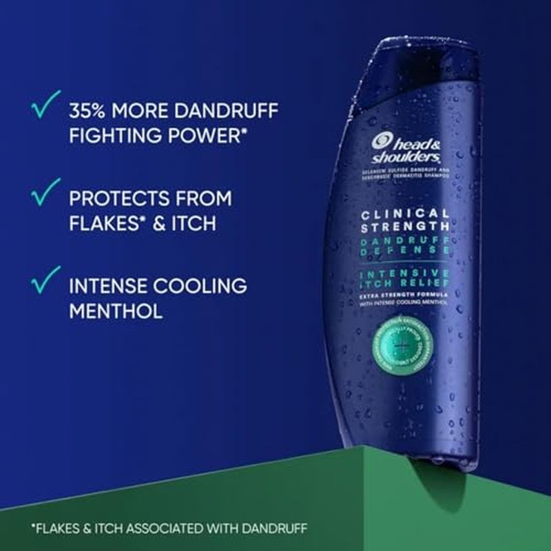 Head & Shoulders Clinical Strength Dandruff Defense 2-in-1 Shampoo + Conditioner, Itch Relief Shampoo, Flake Control, Seborrheic Dermatitis Care, 13.5 Ounce Bottles, Pack of 2