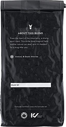 Dark Roast Whole Bean Coffee - 10 oz Pack of 6 - Organic, Fairtrade, Kosher