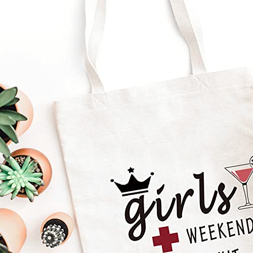 WCGXKO Girls Weekend Survival Kit Zipper Pouch Makeup Bag Girls Weekend Girls Trip Gift for Best Friend (Girls Weekend Survival tote)
