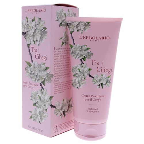 L'Erbolario Cherry Blossom Body Cream 6.7 Fl Oz Moisturizing Body Butter for Dry Skin
