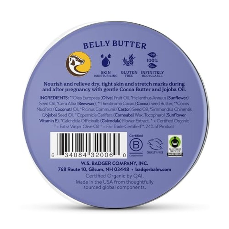 Badger Pregnant Belly Oil and Belly Butter, Rose & Vanilla, Certified Organic, Gentle & Soothing for Stretched Skin During & After Pregnancy