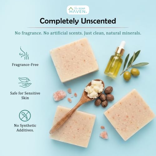 Himalayan Salt Soap Bars - Unscented Natural Moisturizing Hand & Body Soap (4 Pack)