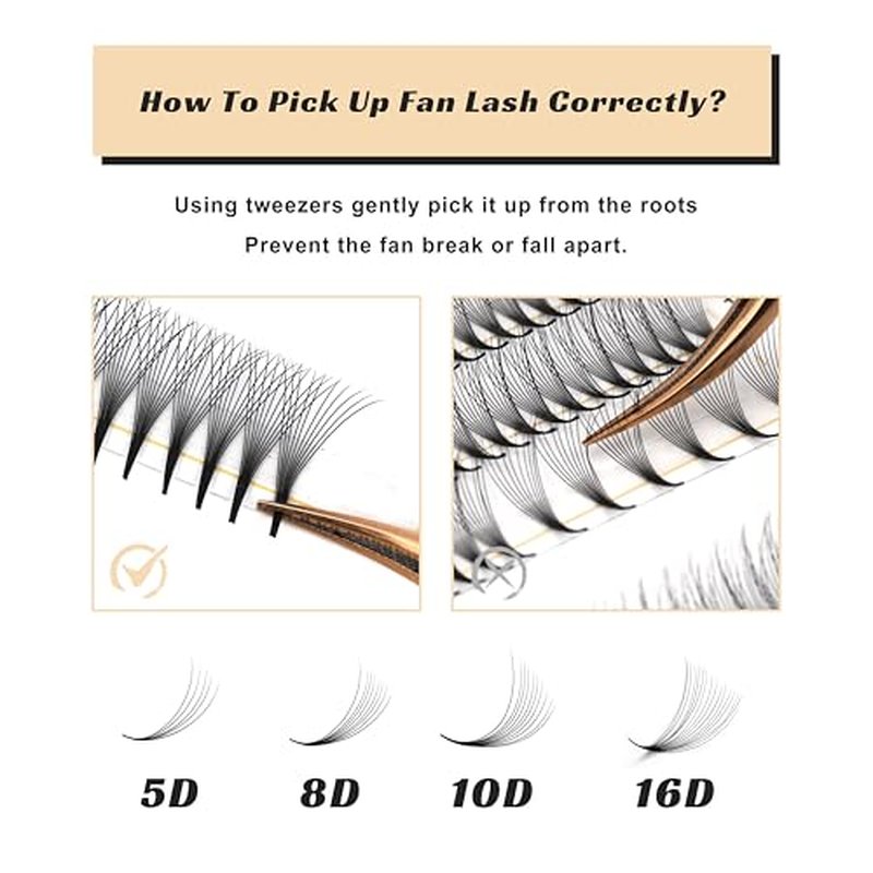 1000 Premade Lash Fans 10D Narrow Promade Fans 8-15mm Mixed Premade Fans Lash Extensions 0.05 D Curl Premade Eyelash Fans Pointed Narrow Base Handmade Volume Premade Lash Extensions(10D-0.05D-8-15MM)