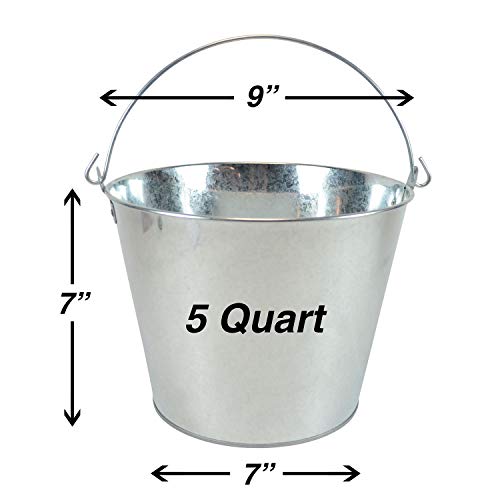 12-Pack Galvanized Beer Buckets 5 Quart Steel Ice Buckets for Parties & Bar