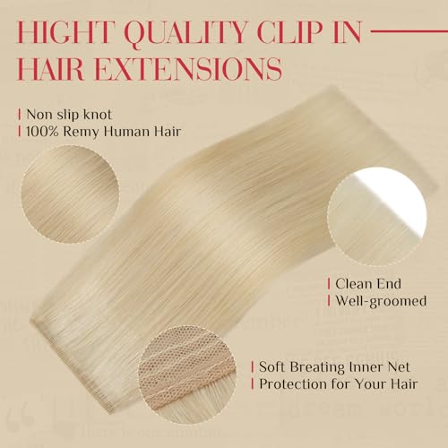 Rich Choices 8 Inch Bleach Blonde Clip-In Hair Extensions 2PCS for Thin Hair