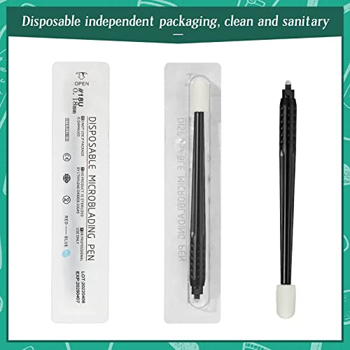 Disposable Microblading Pen Kit with Pigment Sponge - 12 Pcs Professional Eyebrow Tool