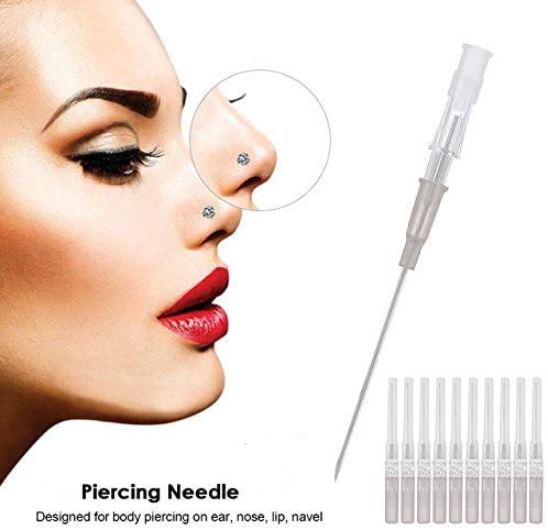 SUMPIGGER 50Pcs 24G Piercing Needles for Ear Nose Body Tattoo Kit