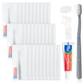 30-Pack Travel Toothbrush and Toothpaste Set with Floss Picks & Case