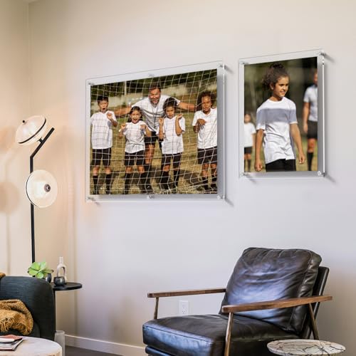 AITEE 18x24 Inch Acrylic Floating Picture Frame - Clear Wall Display