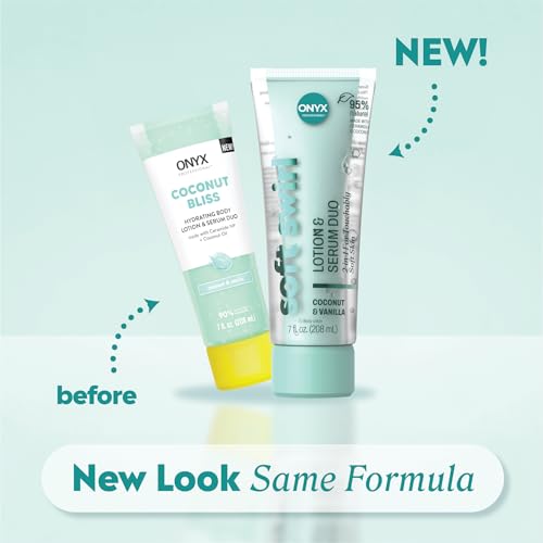 Onyx Professional Hydrating Body Lotion & Serum Duo with Ceramide NP & Coconut Oil, Coconut Bliss, 7 fl oz, 2pk