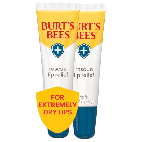 Unscented Burt's Bees Rescue Lip Relief Lip Balm Set - 3 Pack of 0.35 oz with Shea Butter & Echinacea