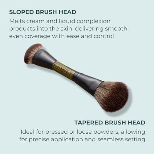 D1 Dual-Ended Foundation Brush - Complexion Makeup Tool for Liquid & Powder