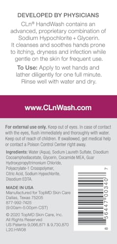 CLn HandWash 8 fl oz | Sensitive Skin Hand Sanitizer with Glycerin, Fragrance-Free