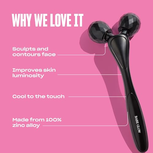 BABE ORIGINAL Pro Face Roller with Cooling Zinc Alloy for Skin Massage and Tension Relief