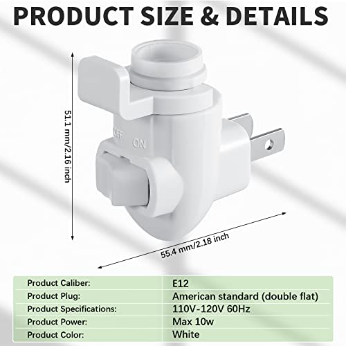 Night Light Plug-in Base with Shade Mount Clip - White, 80 Sets