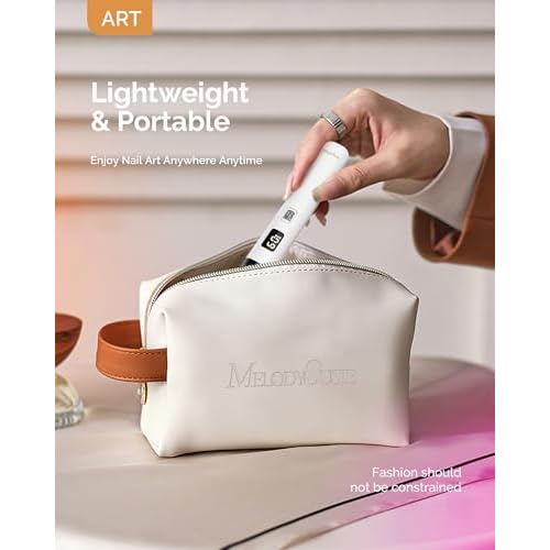 MelodySusie Professional Nail Drill 30000RPM with Handheld UV Light for Gel Nails
