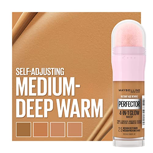 Maybelline Instant Age Rewind 4-in-1 Glow Makeup Medium/Deep Warm 0.68 Fl Oz Pack of 2