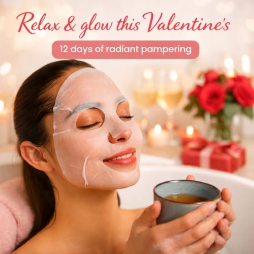 12-Pack Hydrating Korean Face Mask Set for Glowing Skin - Soothing & Nourishing