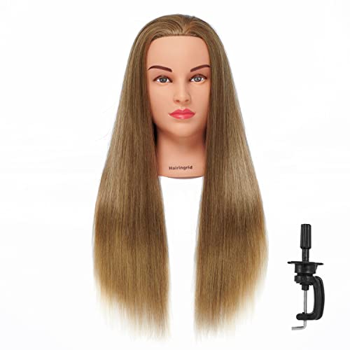 26-28 Inch Golden Brown Synthetic Hair Mannequin Head for Hair Styling & Training