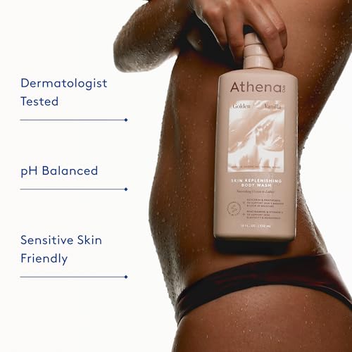 Athena Club Skin Replenishing Body Wash for Women, Golden Vanilla, 18 fl oz Pack of 2
