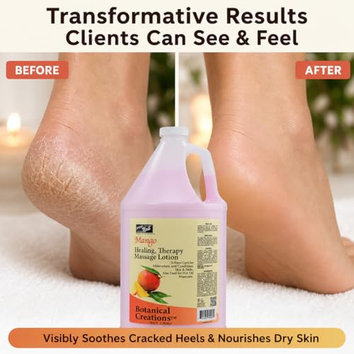 PRO NAIL Spa Massage & Body Lotion Mango 128 Fl Oz (1 Gallon) Non-Greasy