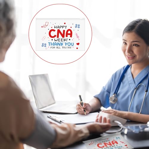 CNA Week Appreciation Gift Bags - 120 Bulk EVA Makeup & Cosmetic Pouches with Zipper - Assistants Week