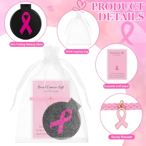 Geetery 72 Pcs Women Breast Cancer Awareness Gift Set Black Pink