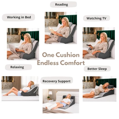 Adjustable Wedge Pillow for Sleeping Back Support Acid Reflux GERD Snoring