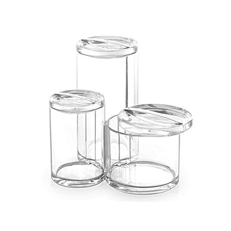 BINO 'The Trio' 3 Compartment Acrylic Makeup Accessory Organizer, Clear and Transparent Cosmetic Beauty Vanity Holder Storage